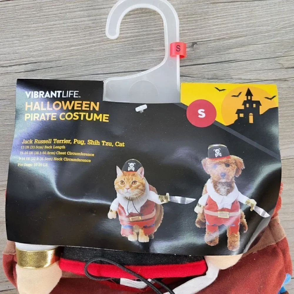 Vibrant Life Pirate Dog Costume Sz S